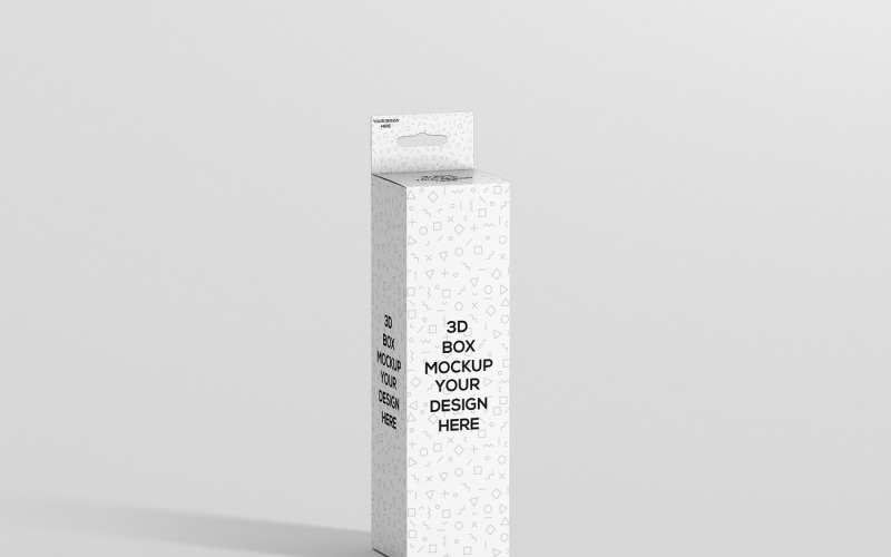 Slim High Rectangle Hanger Box Mockup Product Mockup