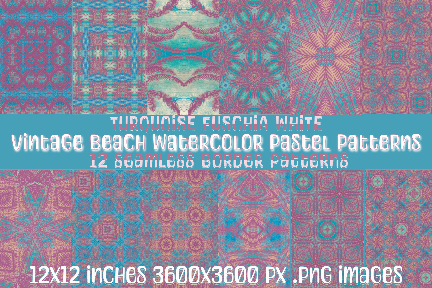 Vintage Beach Watercolor Pastel Patterns