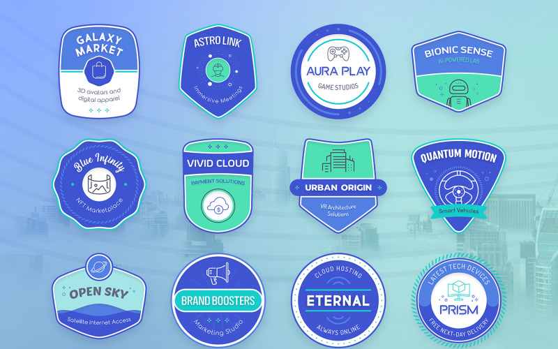 Artificial Intelligence Badges Logo Template