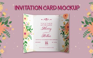 Creative And Modern Invitation Card Mockup Design - Product Mockup