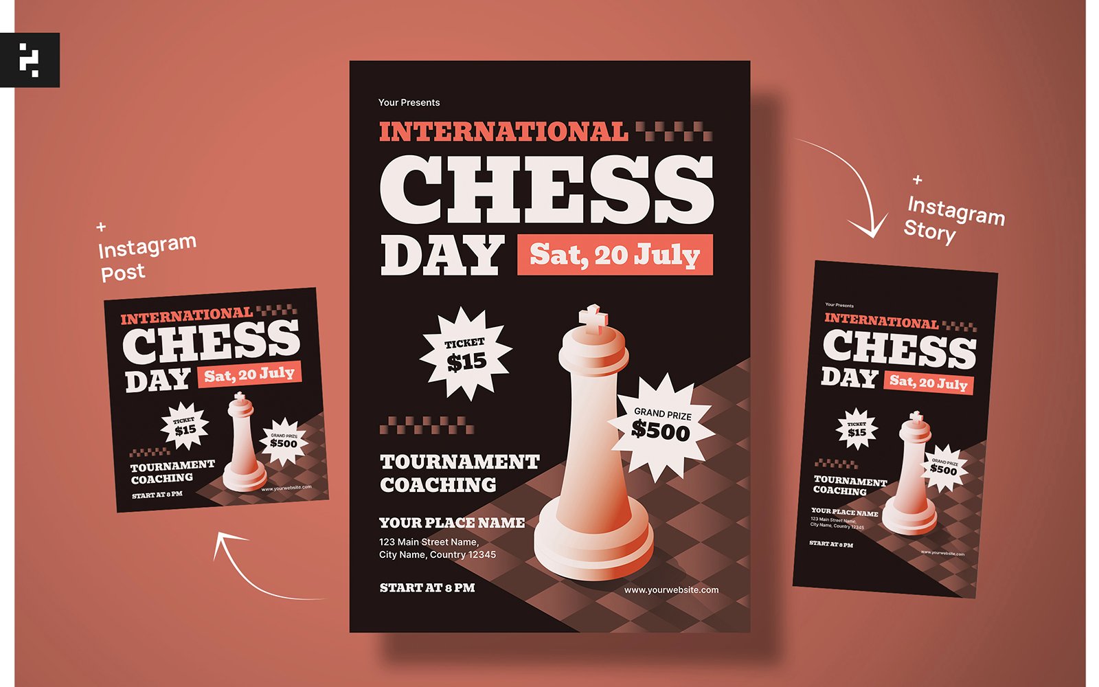 Kit Graphique #334716 Chess Jour Divers Modles Web - Logo template Preview