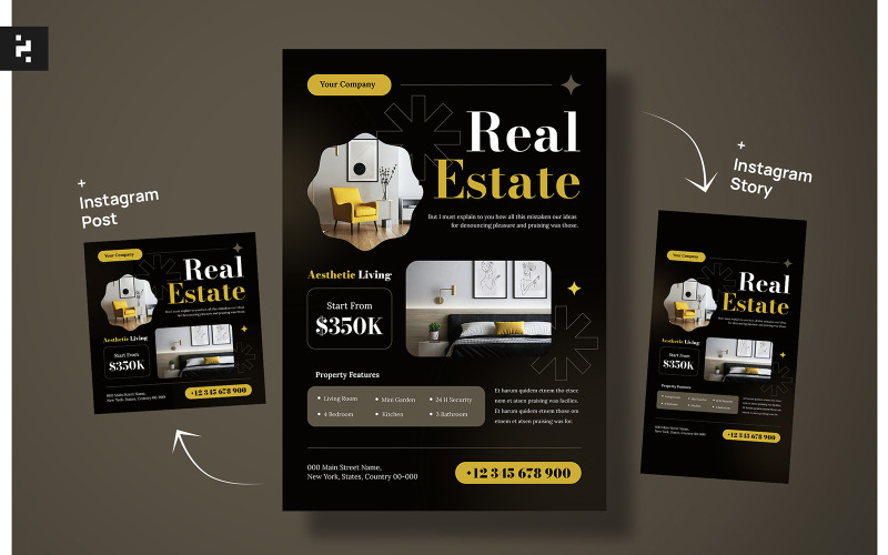 Aesthetic Theme Real Estate Flyer Corporate Identity