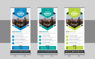 Corporate Roll Up Banner, X Banner, Standee, Pull Up Design Layout for Advertising Agency