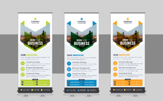 Corporate Roll Up Banner, X Banner, Standee, Pull Up Design Template Layout