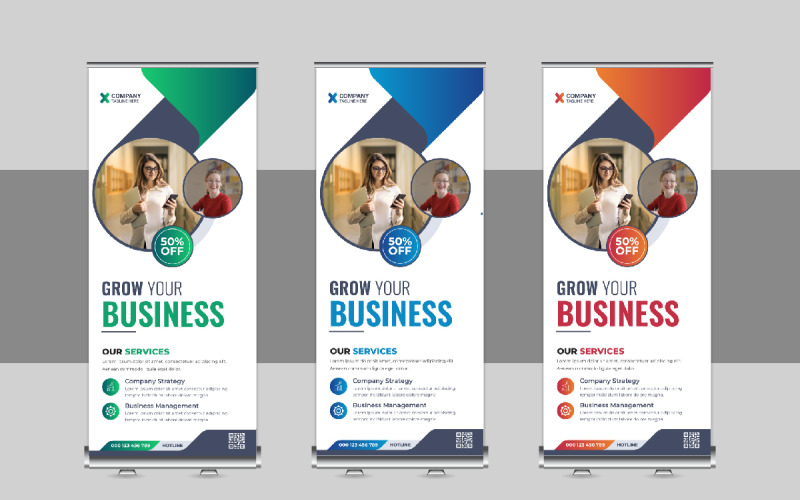 Corporate Roll Up Banner, X Banner, Standee, Pull Up Design Template Corporate Identity