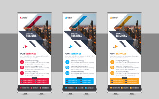 Corporate Roll Up Banner, X Banner, Standee, Pull Up Template Design Layout