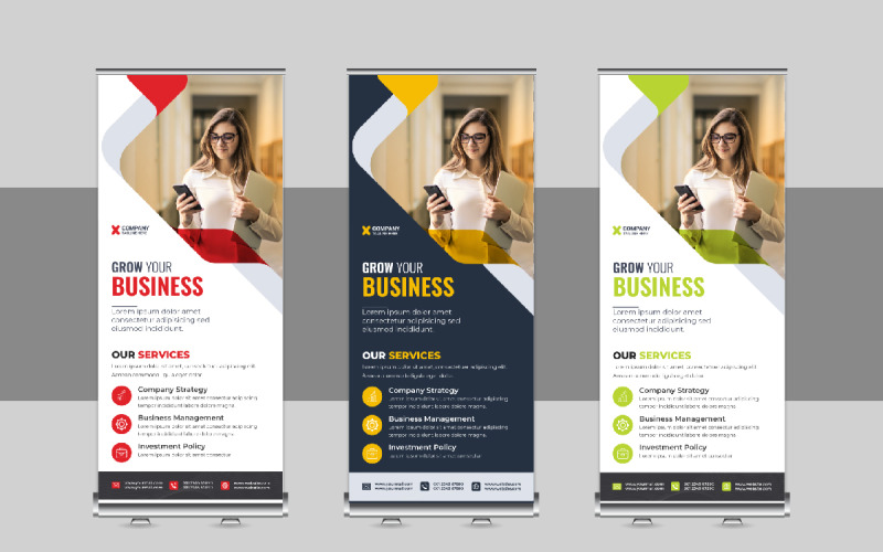Corporate Roll Up Banner, X Banner, Standee, Pull Up Template Corporate Identity