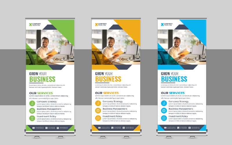 Creative Roll Up Banner, X Banner, Standee, Pull Up Design Template Corporate Identity