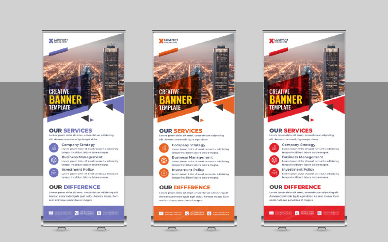 Creative Roll Up Banner, X Banner, Standee, Pull Up Design Corporate Identity
