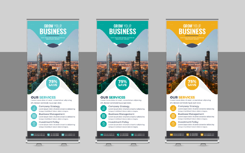Creative Roll Up Banner, X Banner, Standee, Pull Up Template Layout Corporate Identity