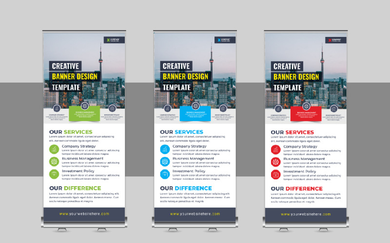 Creative Roll Up Banner, X Banner, Standee, Pull Up Template Corporate Identity
