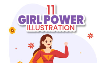 11 Girl Power Vector Illustration