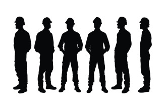 Male architect and worker silhouette