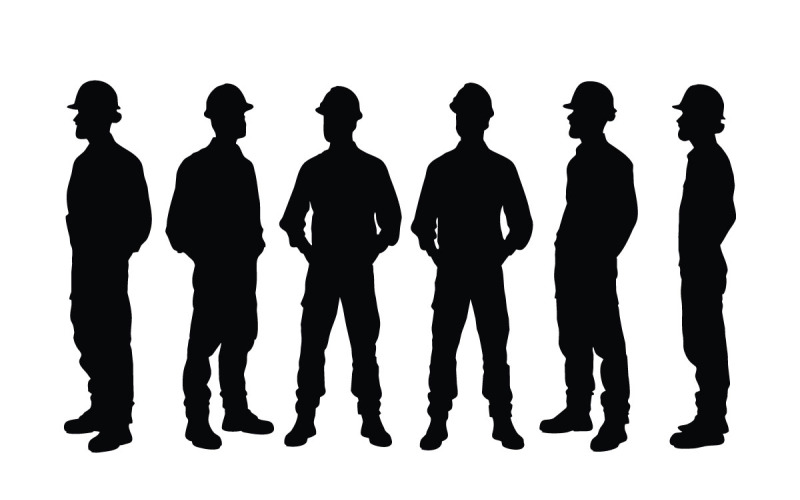 Male architect and worker silhouette Illustration