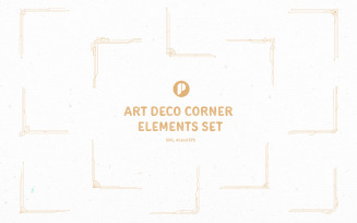 Minimalist Elegant Art Deco Corner Elements Set