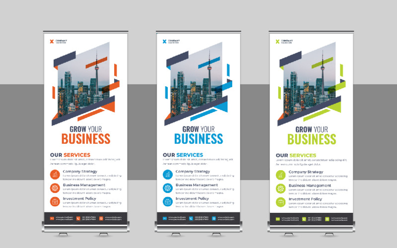 Modern Roll Up Banner, X Banner, Standee, Pull Up Design for Advertising Company Corporate Identity