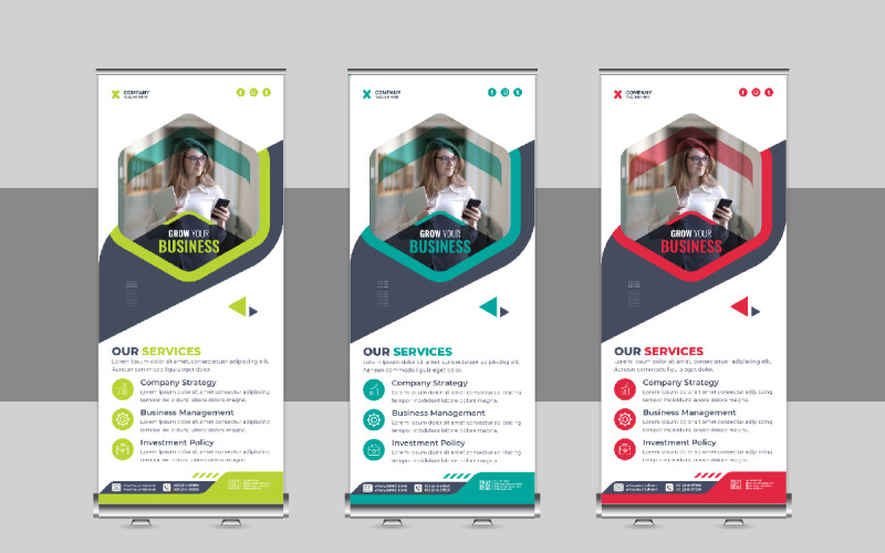 Modern Roll Up Banner, X Banner, Standee, Pull Up Template Design Corporate Identity