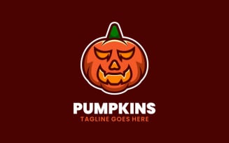 Pumpkin Mascot Cartoon Logo Style