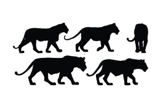 Standing lion silhouette collection