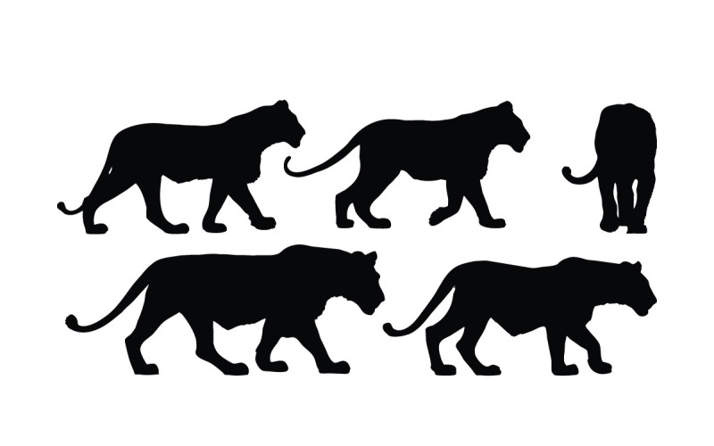 Standing lion silhouette collection Illustration