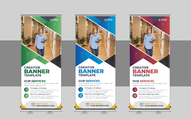 Business Roll Up Banner, X Banner, Standee, Pull Up Design for Advertising Company Corporate Identity