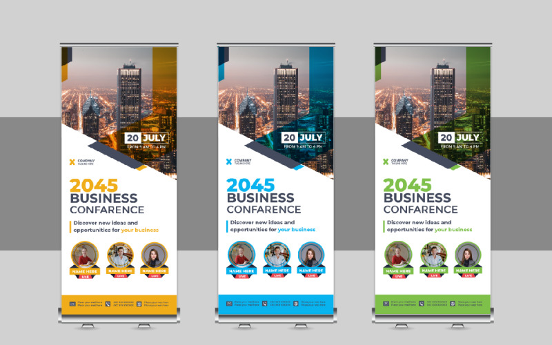 Business Roll Up Banner, X Banner, Standee, Pull Up Design Template Corporate Identity