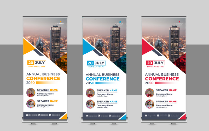 Business Roll Up Banner, X Banner, Standee, Pull Up Template Design Corporate Identity
