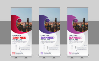 Business Roll Up Banner, X Banner, Standee, Pull Up Template Layout