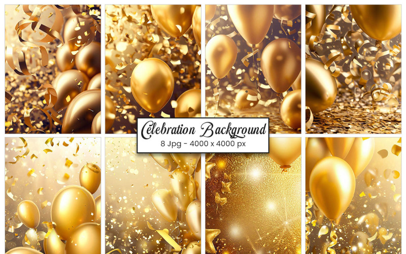 Celebration confetti balloons background Background