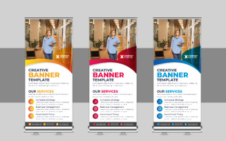 Corporate Roll Up Banner Design, X Banner, Standee, Pull Up Design