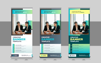 Corporate Roll Up Banner Design, X Banner, Standee, Pull Up Template Design