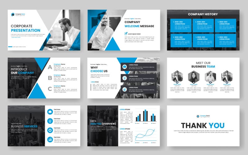 Creative business presentation slides template design, website slider, landing page Illustration