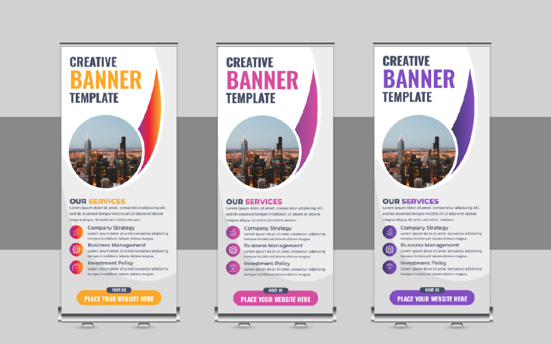 Creative Roll Up Banner, X Banner, Standee, Pull Up Design Layout for Advertising Agency Corporate Identity