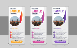 Creative Roll Up Banner, X Banner, Standee, Pull Up Design Layout for Advertising Agency