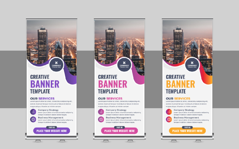 Creative Roll Up Banner, X Banner, Standee, Pull Up Design Layout for Advertising Company Corporate Identity