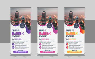 Creative Roll Up Banner, X Banner, Standee, Pull Up Design Layout for Advertising Company
