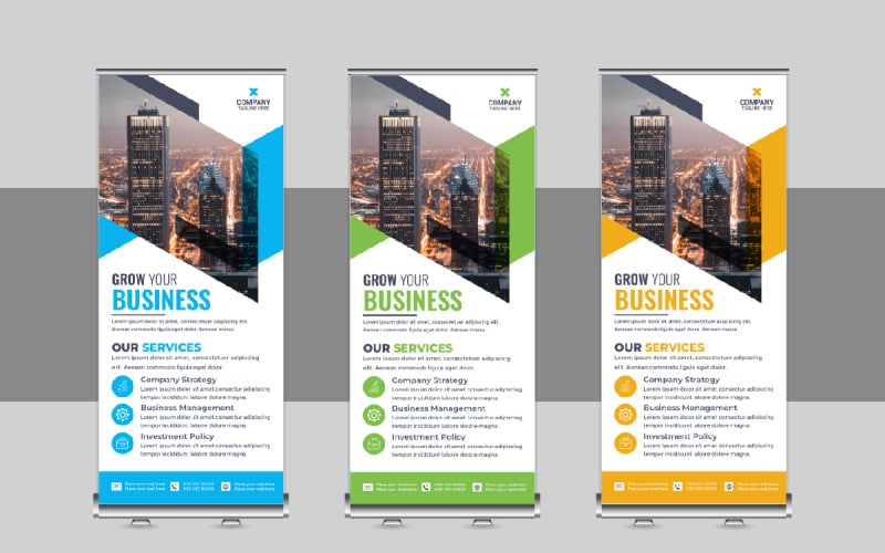 Creative Roll Up Banner, X Banner, Standee, Pull Up Design Template Layout Corporate Identity