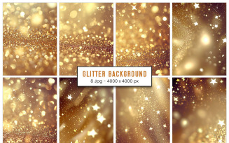 Golden glitter background, Glitter bokeh lights grunge sparkle texture