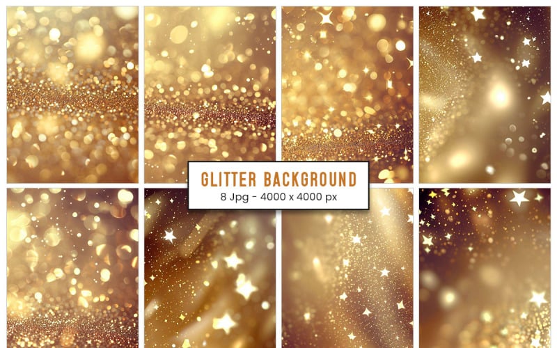 Golden glitter background, Glitter bokeh lights grunge sparkle texture Background