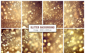 Golden glitter effect background texture, Bokeh lights sparkle gold glitter texture