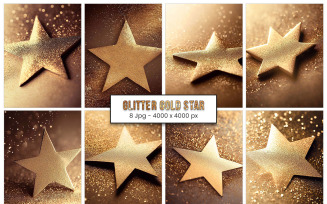 Golden stars background, glitter texture digital paper