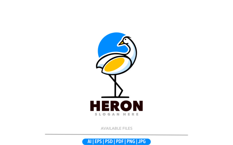 Heron mascot simple logo design Logo Template