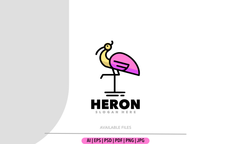Heron stork simple mascot logo Logo Template