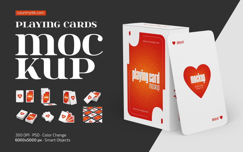 Playing Cards Mockup PSD Set Product Mockup