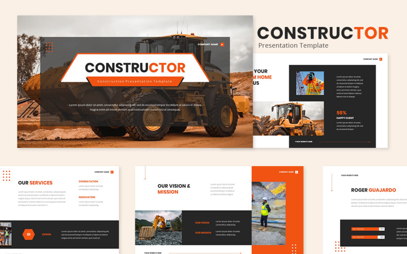 Constructor - Construction Powerpoint Template PowerPoint Template