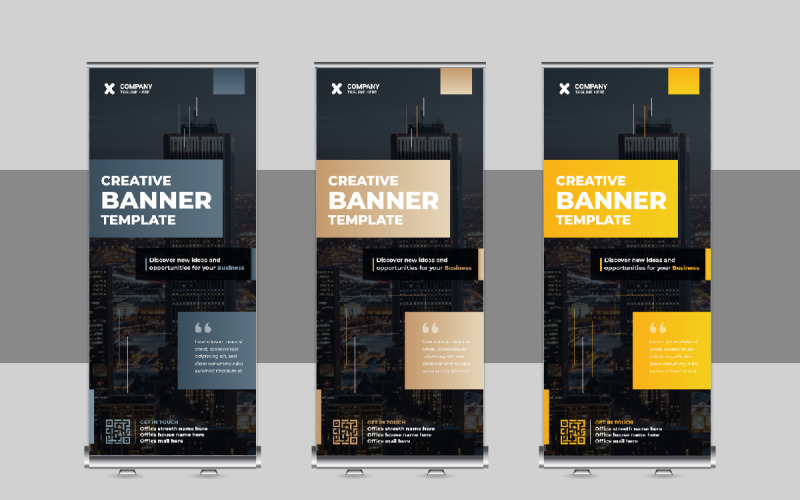 Corporate Roll Up Banner Design, X Banner, Standee, Pull Up Design for Advertising Company Corporate Identity