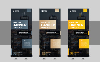 Corporate Roll Up Banner Design, X Banner, Standee, Pull Up Design for Advertising Company
