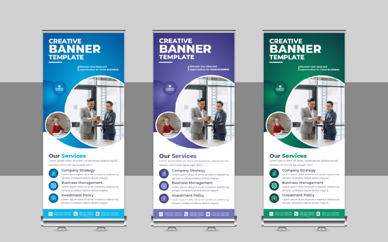 Corporate Roll Up Banner Design, X Banner, Standee, Pull Up Design Template Layout Corporate Identity