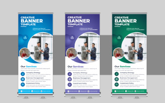 Corporate Roll Up Banner Design, X Banner, Standee, Pull Up Design Template Layout