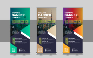 Corporate Roll Up Banner Design, X Banner, Standee, Pull Up Template Design Layout